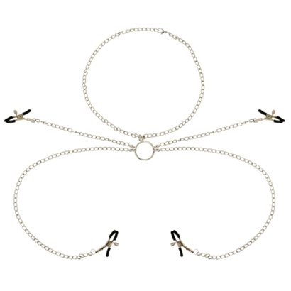 ohmama-fetish-4-pinzas-pezones-con-collar-de-cadenas