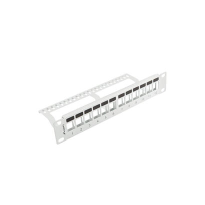 lanberg-patch-panel-blank-12-puertos-1u-con-organizador-para-modulos-keystone-gris