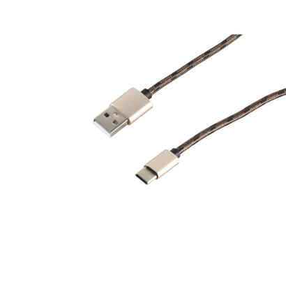 s-conn-14-50080-cable-usb-09-m-usb-20-usb-a-usb-c-marron