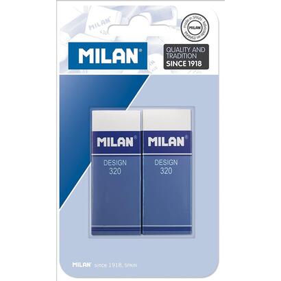 milan-nata-320-pack-de-2-gomas-de-borrar-rectangulares-plastico-faja-de-carton-azul-todo-tipo-de-superficies-color-blanco