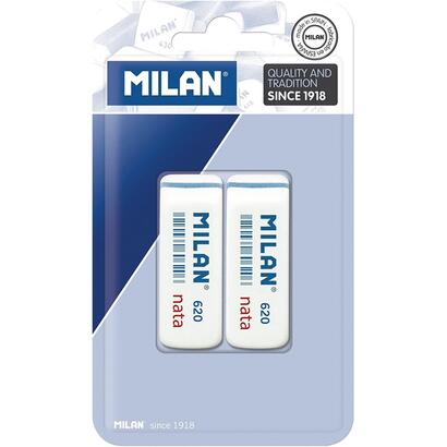 milan-nata-620-pack-de-2-gomas-de-borrar-biseladas-plastico-suave-no-abrasiva-color-blanco