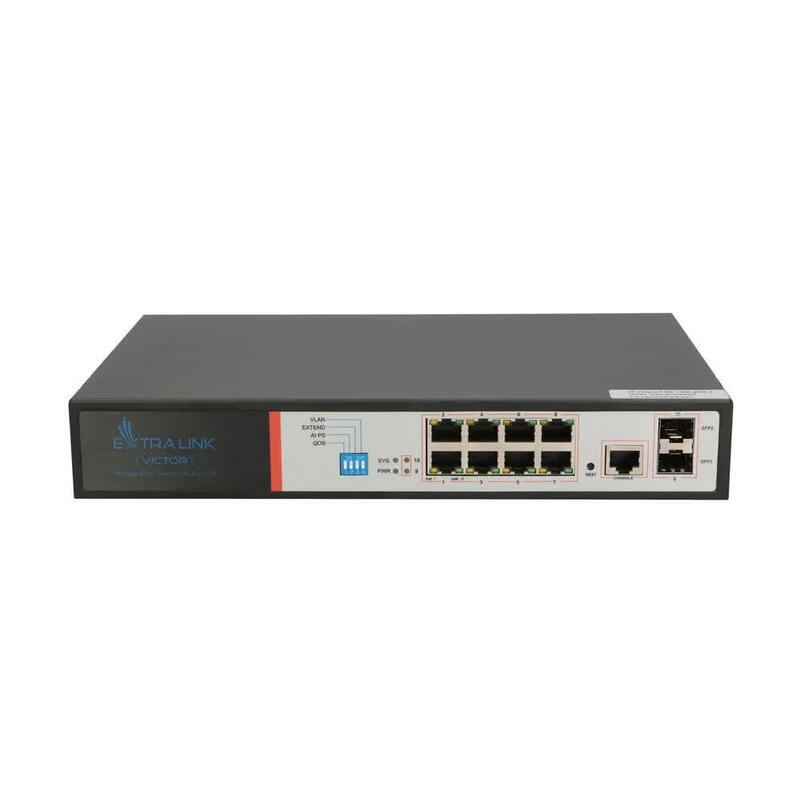 extralink-victor-8-port-gbe-managed-poe-switch-8x-gig-lan-2x-sfp-poe-48v-150w extralink-victor-8-port-gbe-managed-poe-switch-8x-gig-lan-2x-sfp-poe-48v-150w