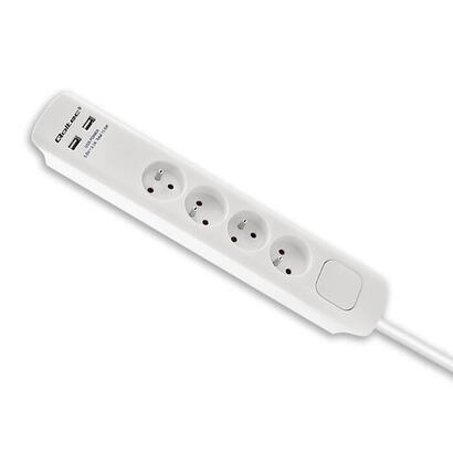 qoltec-50282-surge-protector-4-sockets-2-x-usb-18m-white