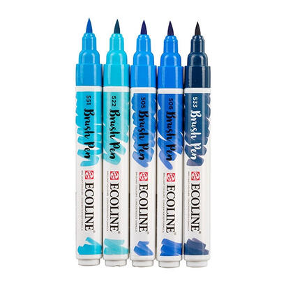 talens-ecoline-rotuladores-brush-pen-punta-pincel-estuche-de-5-azul