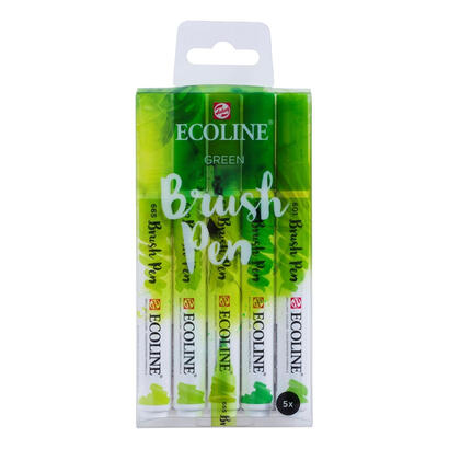 talens-ecoline-rotuladores-brush-pen-punta-pincel-estuche-de-5-verde