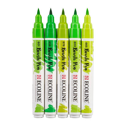 talens-ecoline-rotuladores-brush-pen-punta-pincel-estuche-de-5-verde