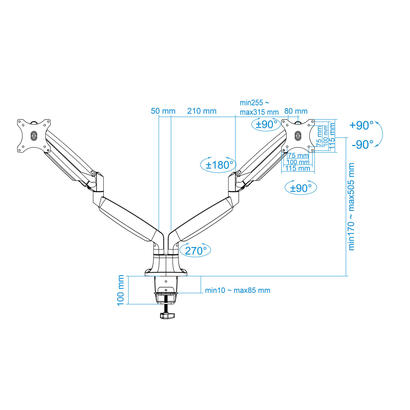 tooq-soporte-de-mesa-con-brazos-articulados-para-2-monitores-de-13-32-giratorio-e-inclinable-piston-de-gas-peso