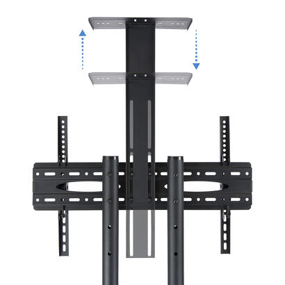 tooq-soporte-de-pantalla-de-suelo-con-ruedas-37-70-bloqueo-de-ruedas-dos-estantes-peso-max-50kg-vesa