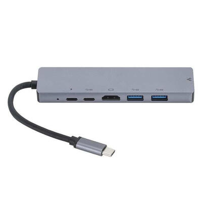 estuff-es623012-base-para-portatil-y-replicador-de-puertos-usb-32-gen-1-31-gen-1-type-c-gris