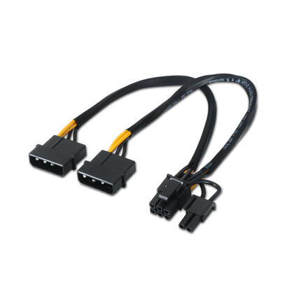 aisens-cable-tarjeta-grafica-2xmolex-4pinm-pci-emolex-62pinm-20cm-100-cobre-negro