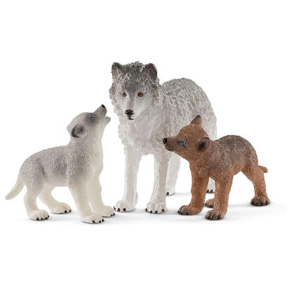 schleich-wild-life-madre-loba-con-cachorros-figura-de-juguete-42472