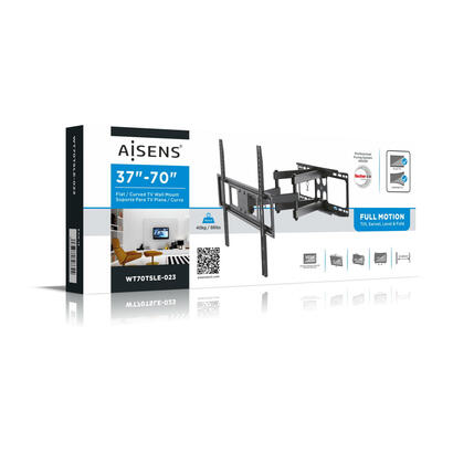 aisens-soporte-de-pared-para-pantallas-37-70-94-177cm-hasta-40kg-giratorio-inclinable-nivelable-vesa-max-600400