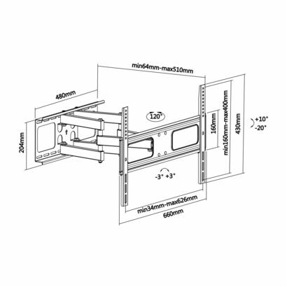 aisens-soporte-de-pared-para-pantallas-37-70-94-177cm-hasta-50kg-giratorio-inclinable-nivelable-vesa-max-600400