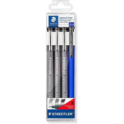 staedtler-pigment-liner-308-pack-de-3-rotuladores-calibrados-1-portaminas-secado-rapido-color-negro