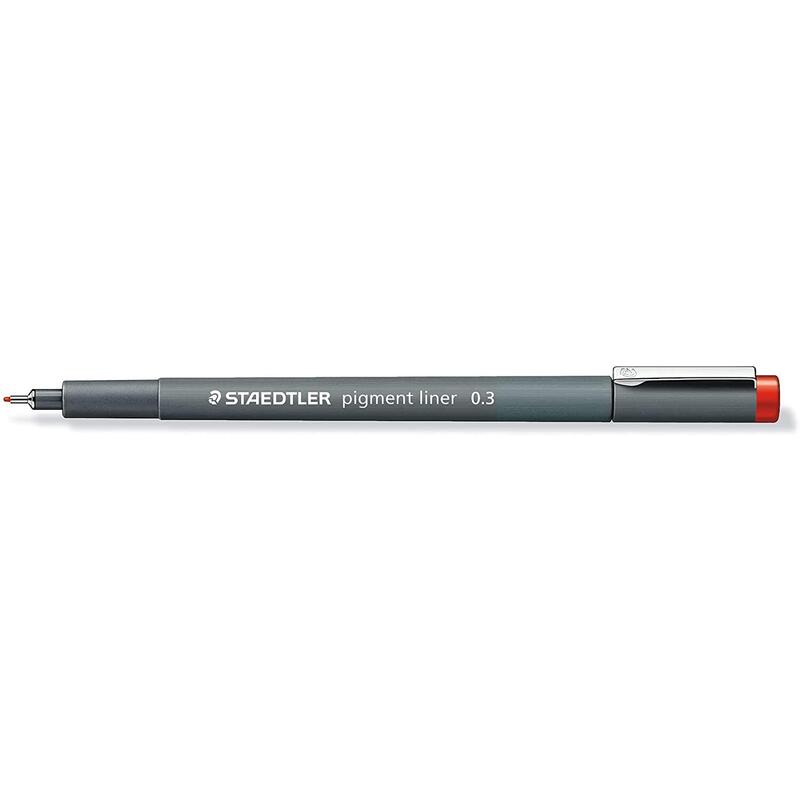 pack-de-10-unidades-staedtler-pigment-liner-308-rotulador-calibrado-trazo-03mm-secado-rapido-color-rojo