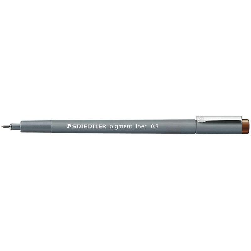 pack-de-10-unidades-staedtler-pigment-liner-308-rotulador-calibrado-trazo-03mm-secado-rapido-color-marron