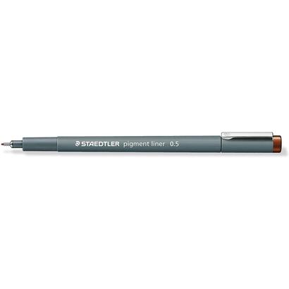 pack-de-10-unidades-staedtler-pigment-liner-308-rotulador-calibrado-trazo-05mm-secado-rapido-color-marron