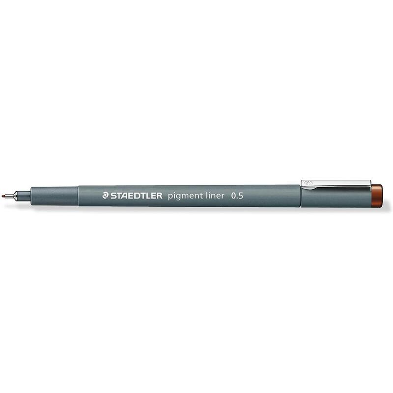 pack-de-10-unidades-staedtler-pigment-liner-308-rotulador-calibrado-trazo-05mm-secado-rapido-marron