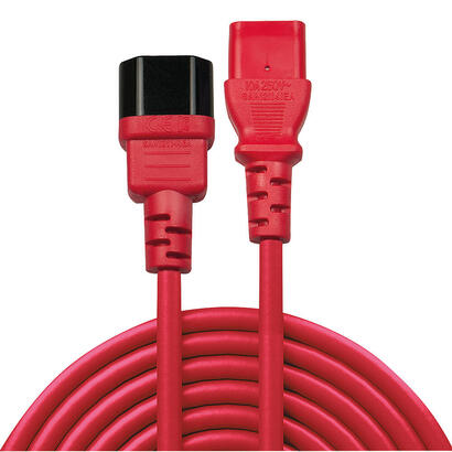 lindy-30478-cable-de-red-rojo-2-m-c14-acoplador-c13-acoplador