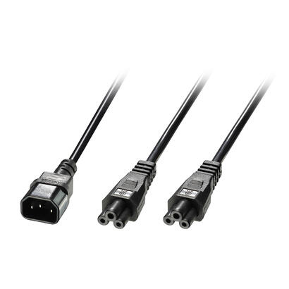 lindy-iec-y-cable-de-alimentacion-c14-a-2x-c5-25m
