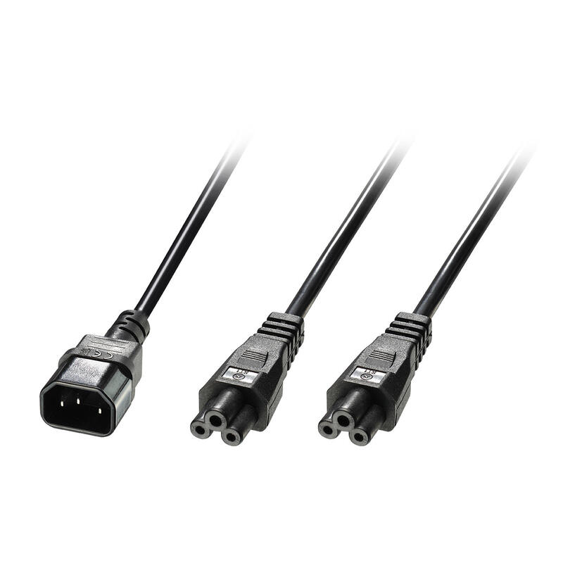 lindy-iec-y-cable-de-alimentacion-c14-a-2x-c5-25m lindy-iec-y-cable-de-alimentacion-c14-a-2x-c5-25m