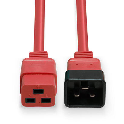lindy-30123-cable-de-transmision-rojo-1-m-c19-acoplador-c20-acoplador