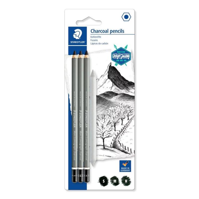 staedtler-mars-lumograph-charcoal-100c-pack-de-3-lapices-de-grafito-difuminador-alta-proporcion-de-carbon-y-carboncillo-graduaci