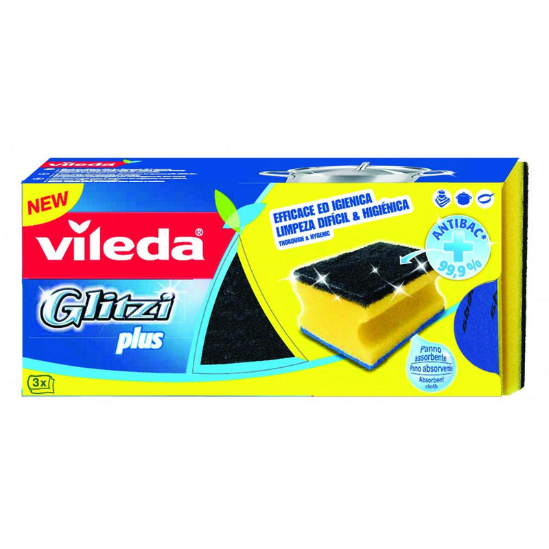 vileda-139787-esponja-rectangular-fibra-negro-azul-amarillo-3-piezas