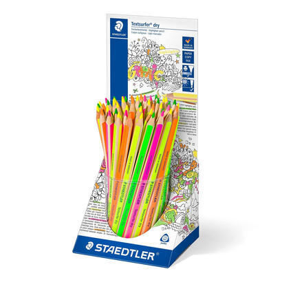 staedtler-textsurfer-dry-128-64-expositor-de-48-lapices-marcadores-de-colores-diseno-ergonomico-colores-surtidos