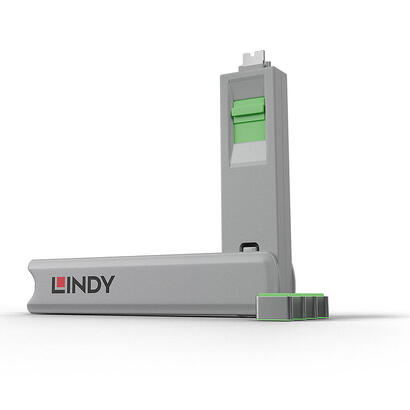 lindy-40426-bloqueador-de-puerto-bloqueador-de-puerto-clave-usb-tipo-c-verde-5-piezas