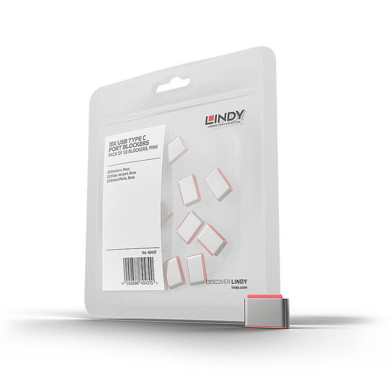 lindy-40437-bloqueador-de-puerto-usb-tipo-c-rosa-10-piezas