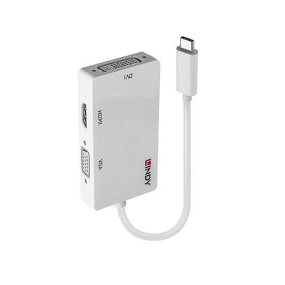 lindy-43273-adaptador-usb-c-a-vga-dvi-hdmi-3840-x-2160-pixeles-blanco