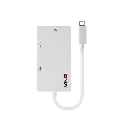 lindy-43273-adaptador-usb-c-a-vga-dvi-hdmi-3840-x-2160-pixeles-blanco
