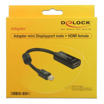 delock-adaptador-mini-displayport-a-hdmi-negro
