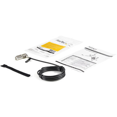 startechcom-ltlock4d-cable-antirrobo-negro-plata-2-m