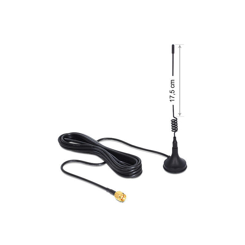 delock-gsm-umts-antenna-sma-3-dbi-omnidirectional-with-magnetic-stand-fixed-black