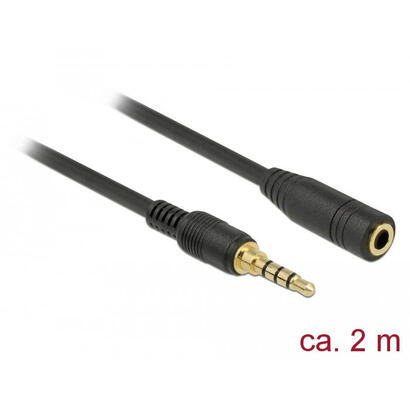 delock-cable-de-extension-estereo-35-mm-4-pines-macho-a-hembra-2m-negro