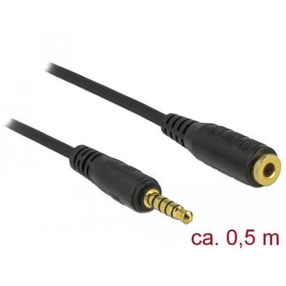 delock-cable-de-extension-conector-estereo-35-mm-de-5-pines-macho-a-hembra-05-m-negro
