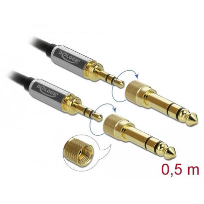delock-cable-estereo-de-35-mm-3-pines-macho-a-macho-con-adaptador-de-tornillo-de-05-m