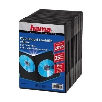 hama-dvd-slim-double-box-25-black-2-discos-negro