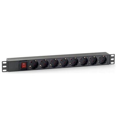 cromad-regleta-8-shuckos-para-montaje-en-rack-19-1u-interruptor-onoff-carcasa-de-plastico-cable-de-180m