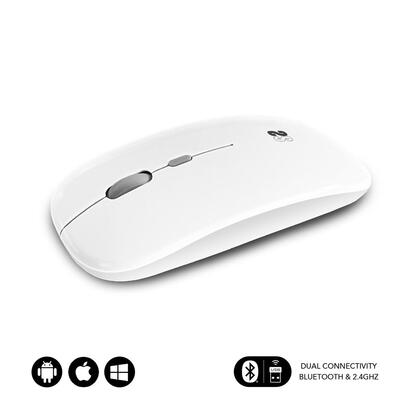 raton-inalambrico-por-bluetooth-subblim-dual-flat-bateria-recargable-hasta-1600-dpi-blanco