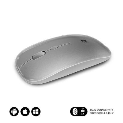 raton-inalambrico-por-bluetooth-subblim-dual-flat-bateria-recargable-hasta-1600-dpi-plata