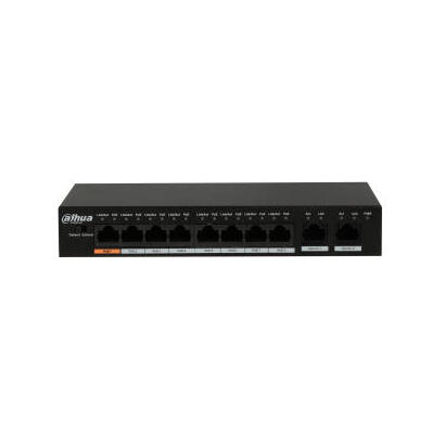 dahua-pfs3010-8et-96-switch-hi-poe-8-puertos-10100-2-uplink-gigabit-96w-8023at-layer-2