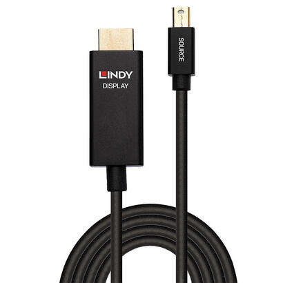 lindy-40920-video-cable-adapter-05-m-mini-displayport-hdmi-black