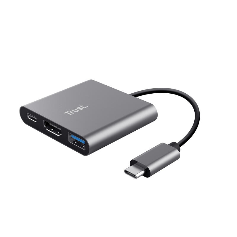 conversor-trust-dalyx-3-in-1-usb-tipo-c-macho-hdmi-hembra-usb-usb-tipo-c-pd-10cm-gris