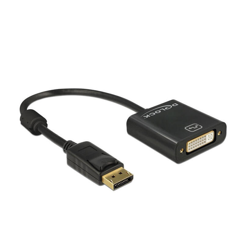 delock-adaptorcable-displayport-12-plug-dvi-245-socket-black-4k-passive delock-adaptorcable-displayport-12-plug-dvi-245-socket-black-4k-passive
