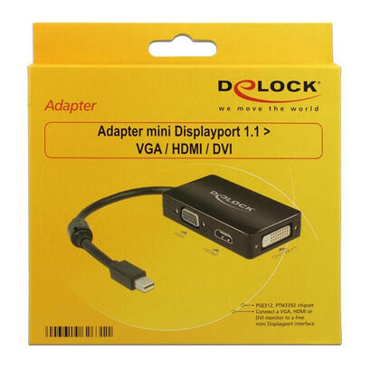 delock-adapter-mini-displayport-male-vga-hdmi-dvi-female-passive-black