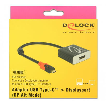 delock-adaptador-usb-type-c-macho-displayport-hembra-modo-dp-alt-4k-60-hz