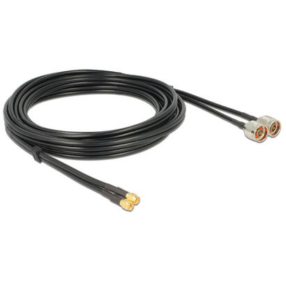 delock-cable-de-antena-n-macho-sma-macho-twincable-rg-58-au-5-m